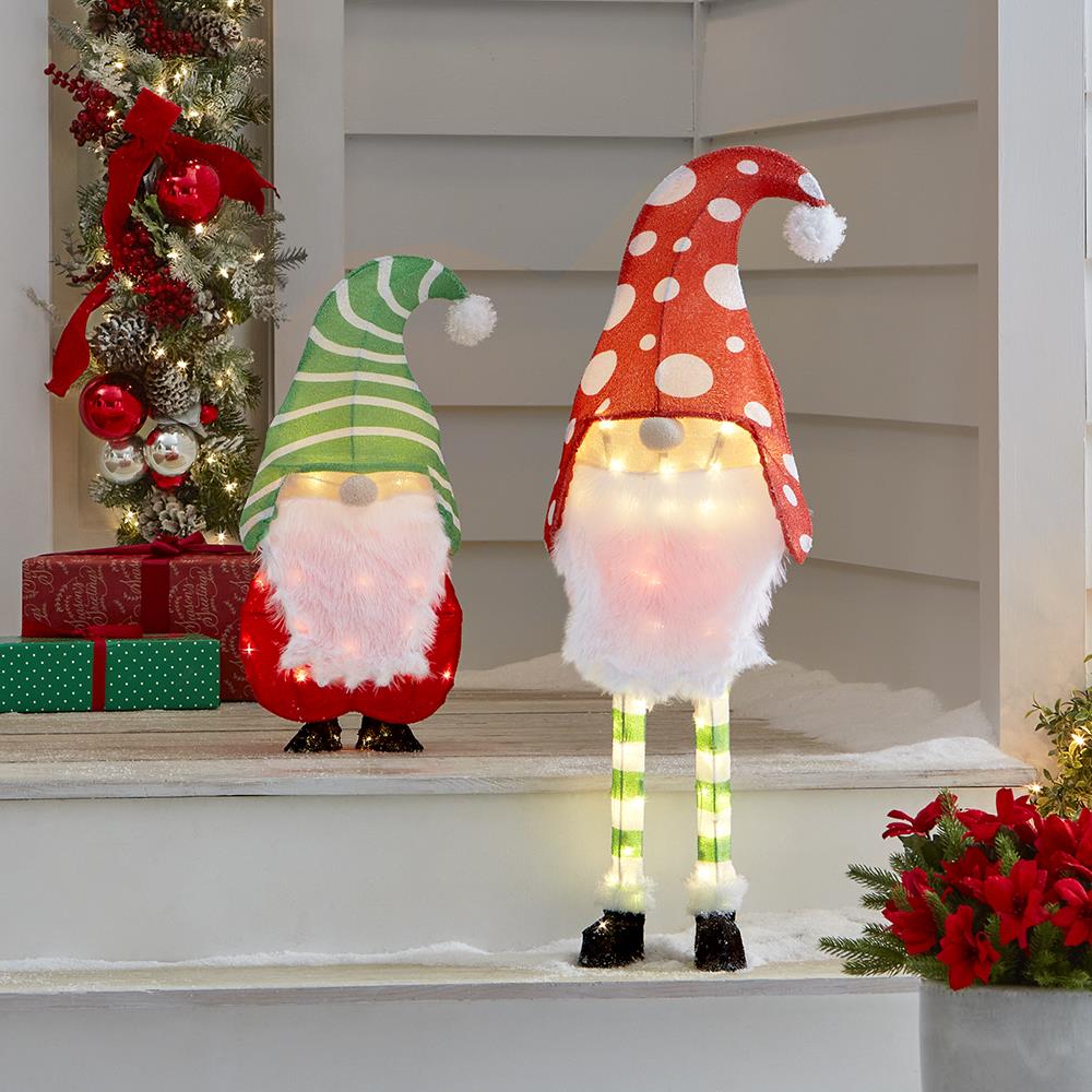 The Illuminated Holiday Yard Gnomes - Hammacher Schlemmer