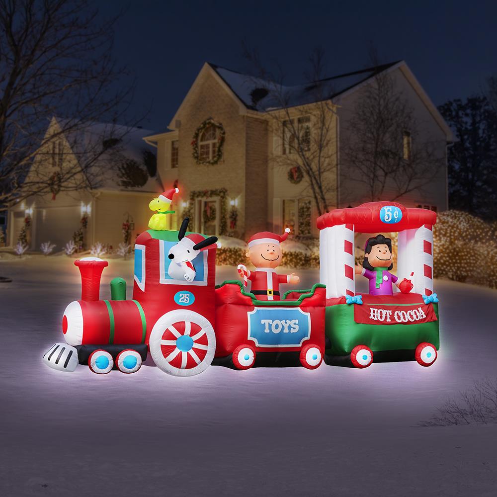 The 16' Inflatable Peanuts Christmas Train - Hammacher Schlemmer