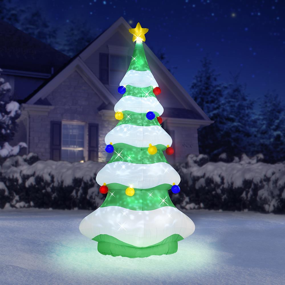 15' Inflatable Lightshow Christmas Tree - 15' H X 7' W X 5 1/3' D , Holiday Yard Decorations