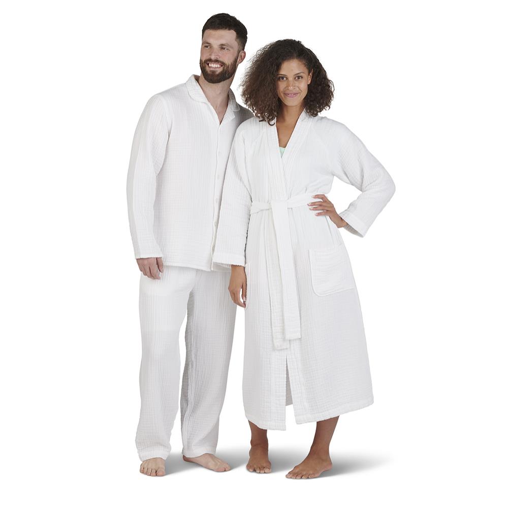 Sleep Sense Spa Essentials Cozy Organic Turkish Cotton Gauze Robe