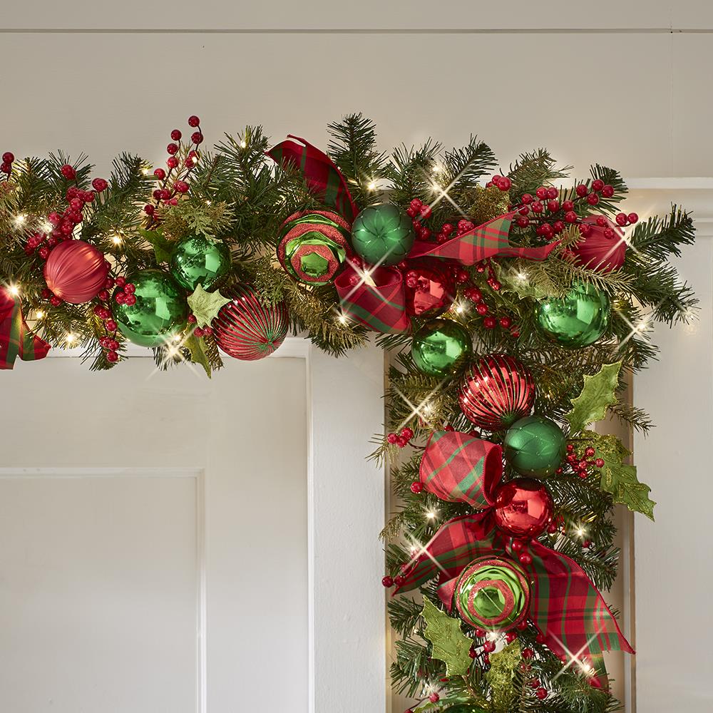 Garland Details about   The Cordless Prelit Ornament Holiday Trim