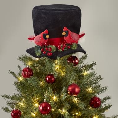 gold top hat tree topper