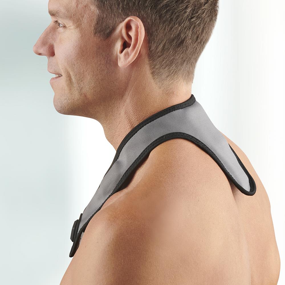 The Massaging Heated Neck and Shoulder Wrap - Hammacher Schlemmer