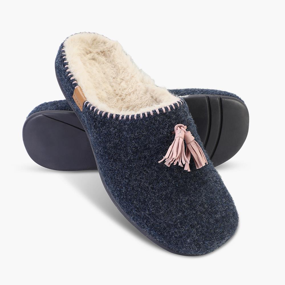 Back Pain Relieving Slippers - Women's - 8 - Navy