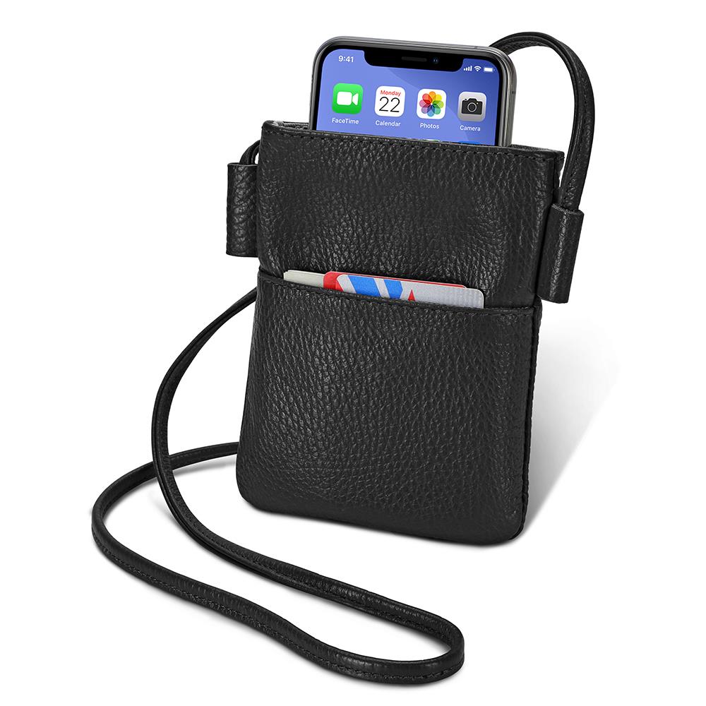 The Italian Leather Wearable Phone Wallet - Hammacher Schlemmer