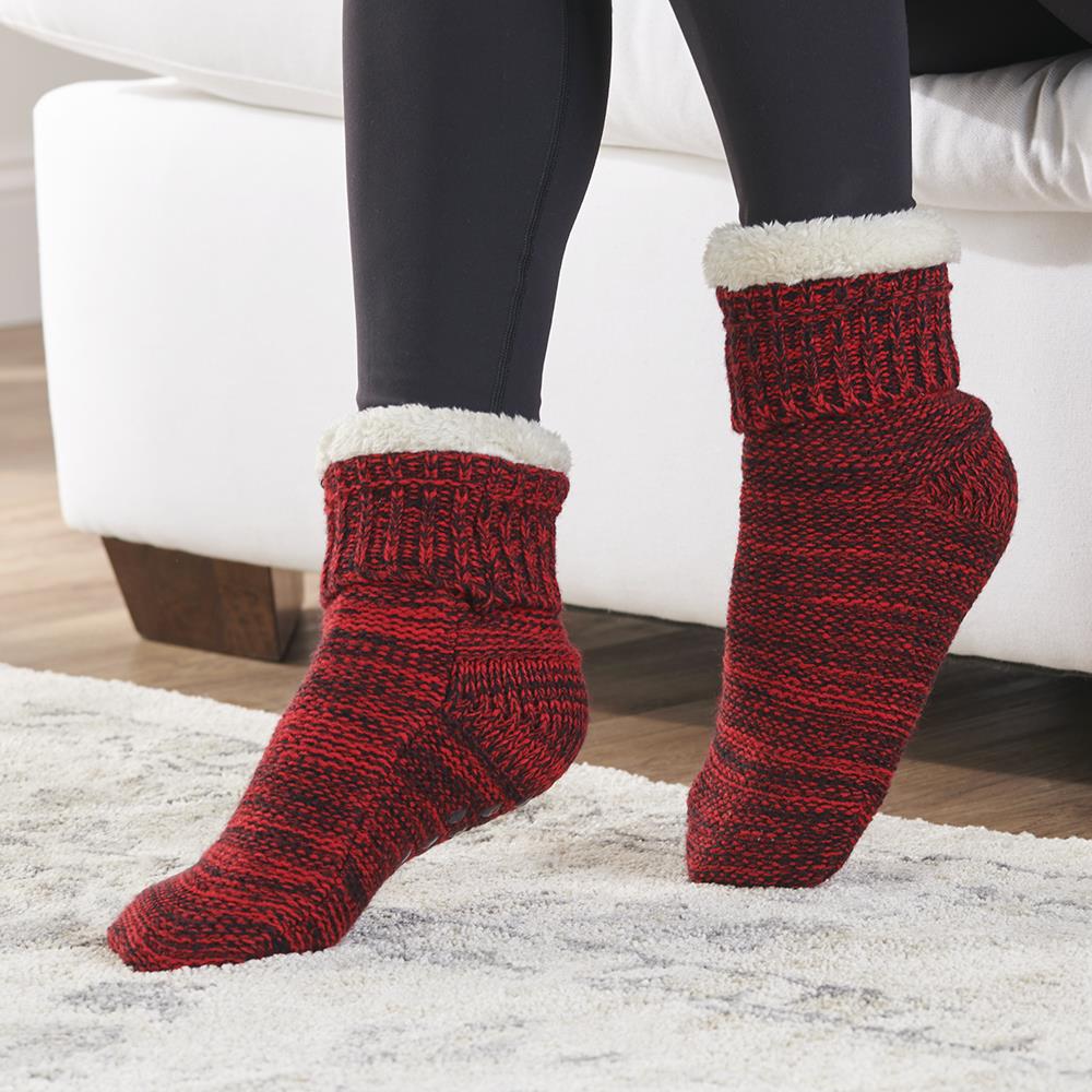 Ladies Cozy Fleece Pull on Slipper Socks – Capelli New York