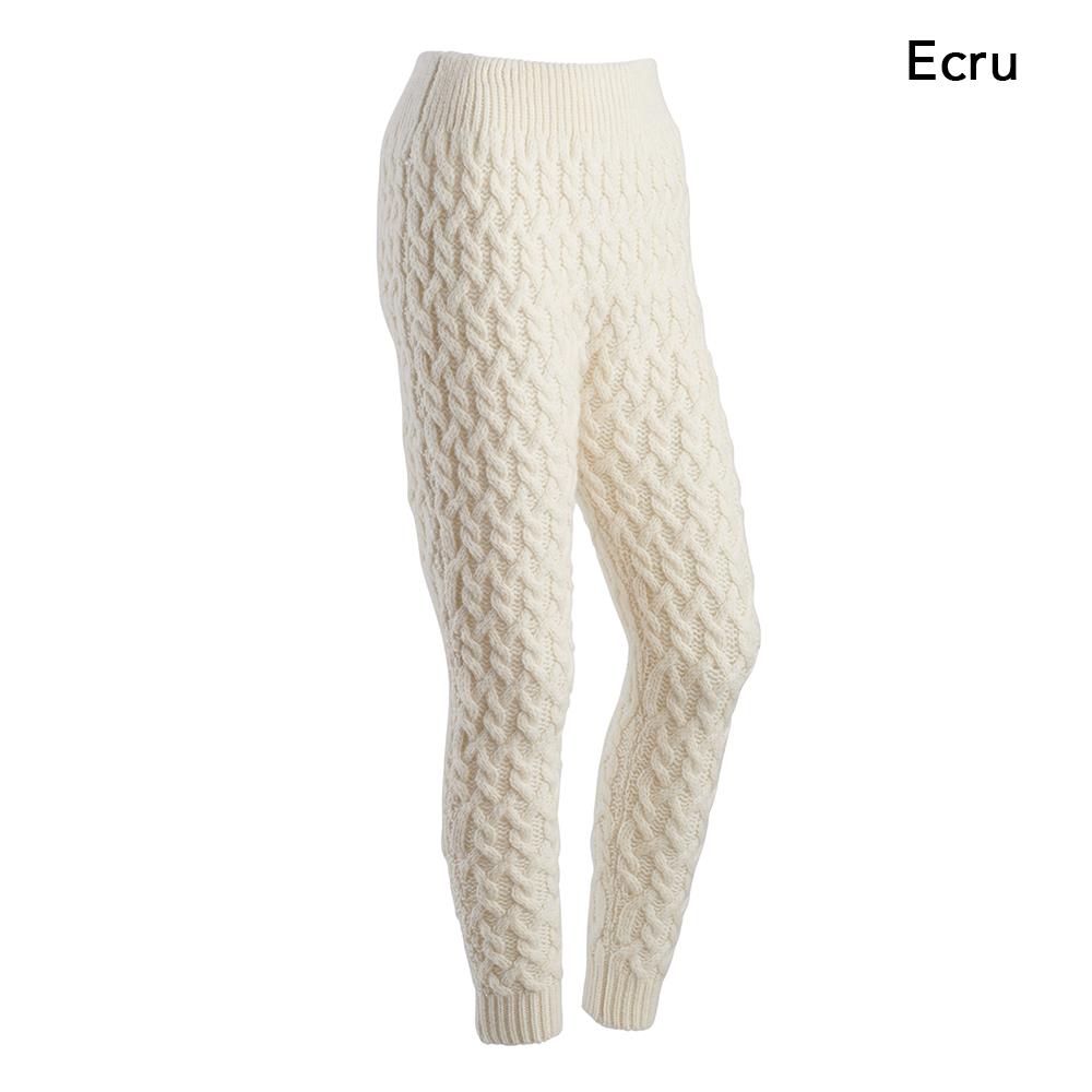 White Cable Textured Knit Leggings-Tights - ROYAL COURANT