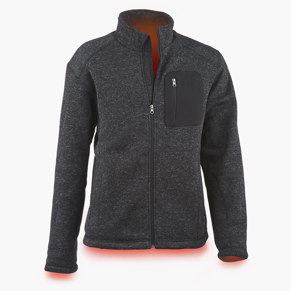 Heated Sweater Fleece Jacket - Large - Grey