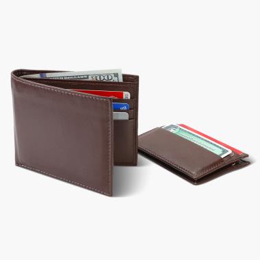 The Three Use Italian Leather Bifold Wallet