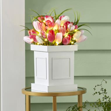 The Cordless Prelit Tulip Flower Box