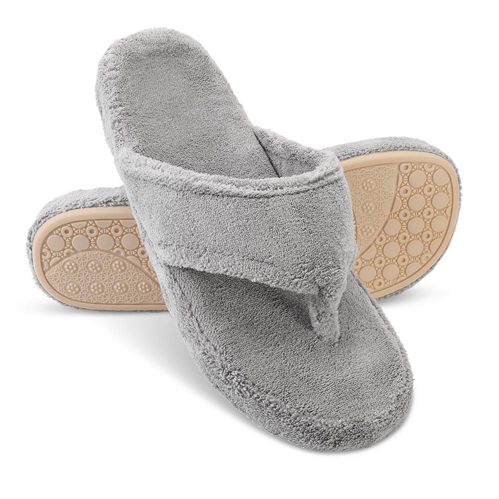 Womens Spa Thong Slippers - House Slippers, Memory Foam Layers Of Cloud  Like Arch Support And Plush Fluffy Terry Lining, Soles In A Comfortable  Flip