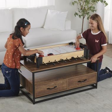 The Tabletop Foosball And Air Hockey Game - Hammacher Schlemmer