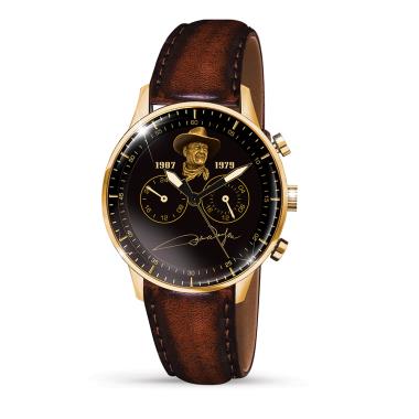 John Wayne Watch: Chronograph Mens Watch With Gold-Tone Finish