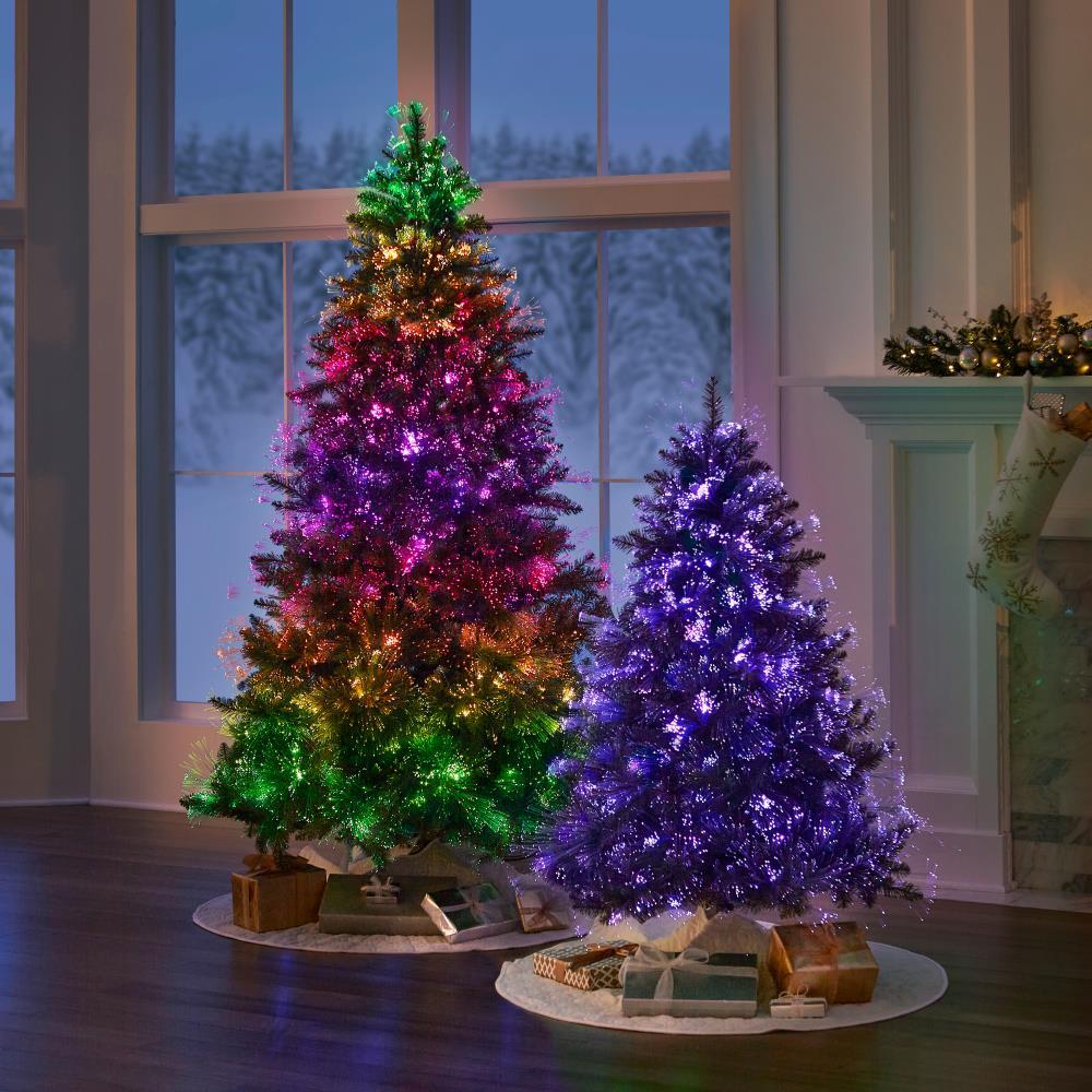 7' Fiber Optic Light Show Tree - White Christmas Tree