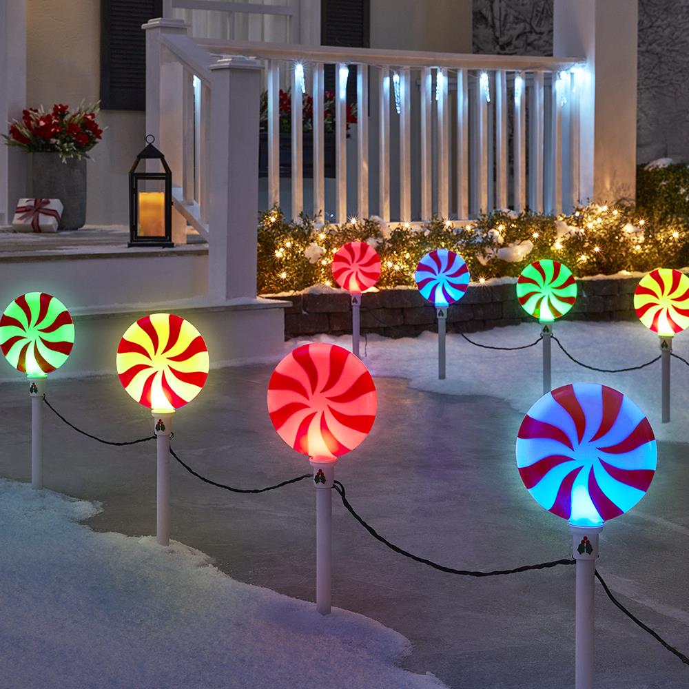 Peppermint Candy Holiday Pathway Lights