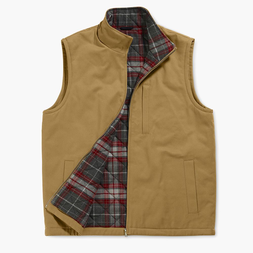 Gentleman Rancher's Flannel Lined Insulated Vest - Red