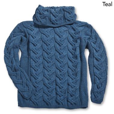Pullover Sweater Cowl Neck Ireland Blue