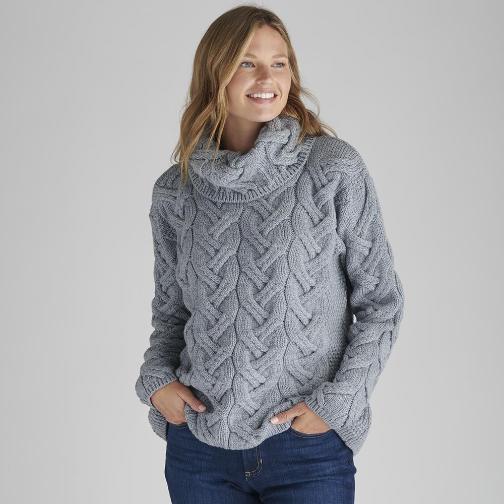 The Genuine Irish Aran Wool Cowl Neck Sweater - Hammacher Schlemmer