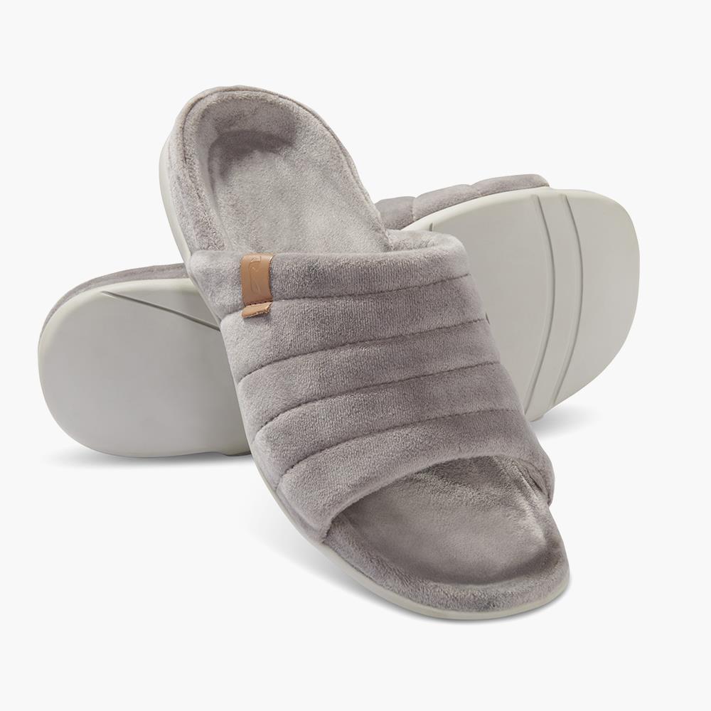 Lady's Back Pain Relieving Slide Slippers - 9 - Grey