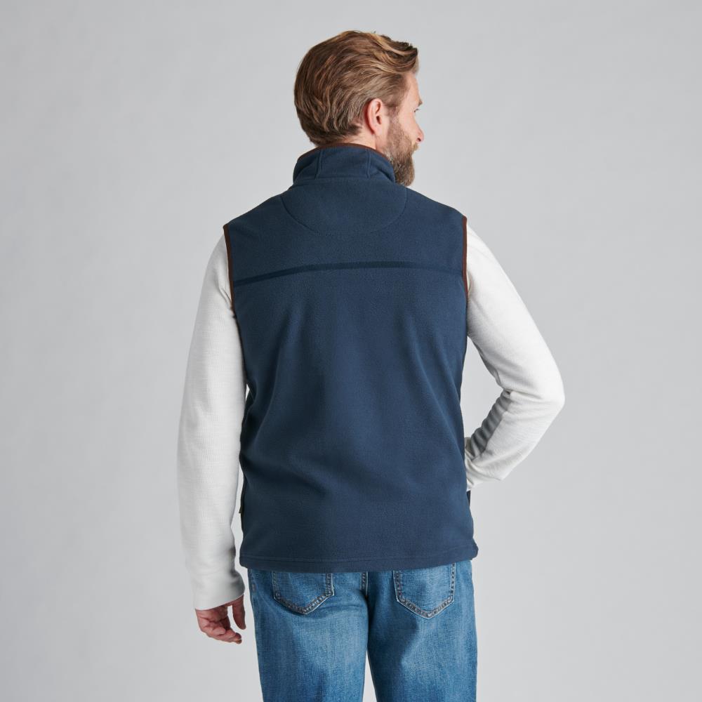 The Gentleman's Oxford Trimmed Fleece Vest - Hammacher Schlemmer