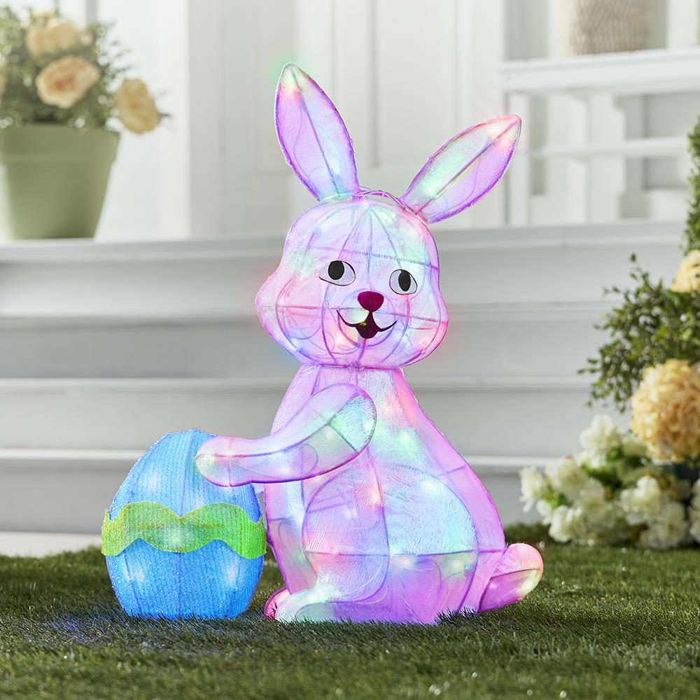Sparkling Iridescent Easter Bunny - White