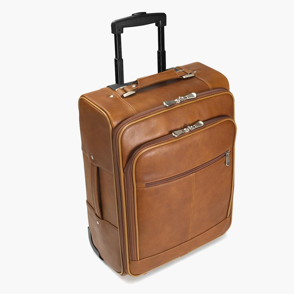 Rolling Leather Laptop Carry On