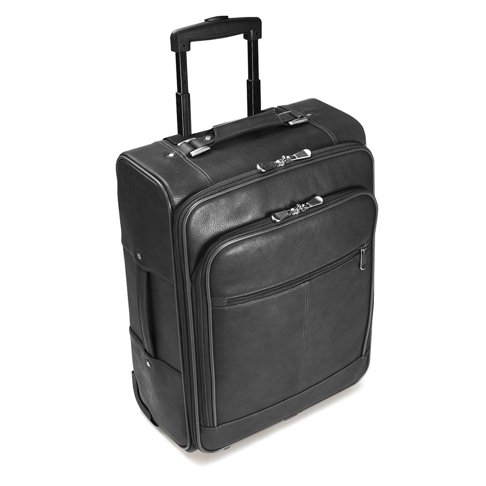 The Rolling Leather Laptop Carry On - Hammacher Schlemmer