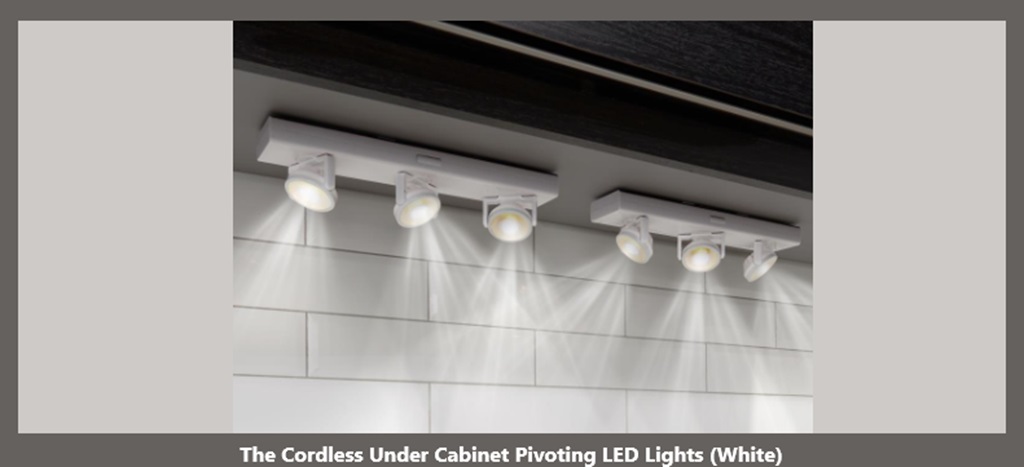 The Cordless Under Cabinet Pivoting LED Lights