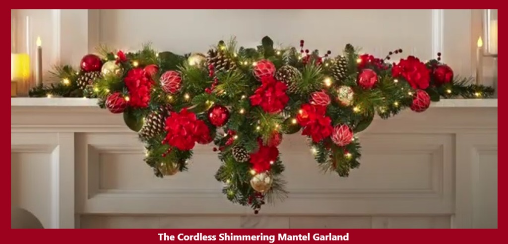 Cordless Shimmering Mantel Garland