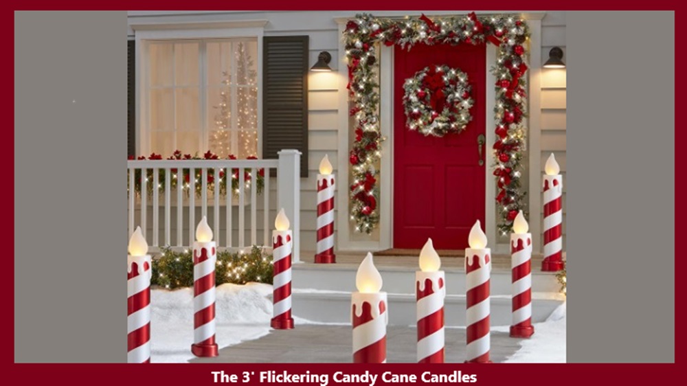 The 3' Flickering Candy Cane Candles