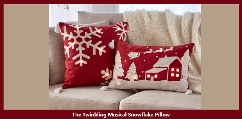 The Twinkling Musical Snowflake Pillow