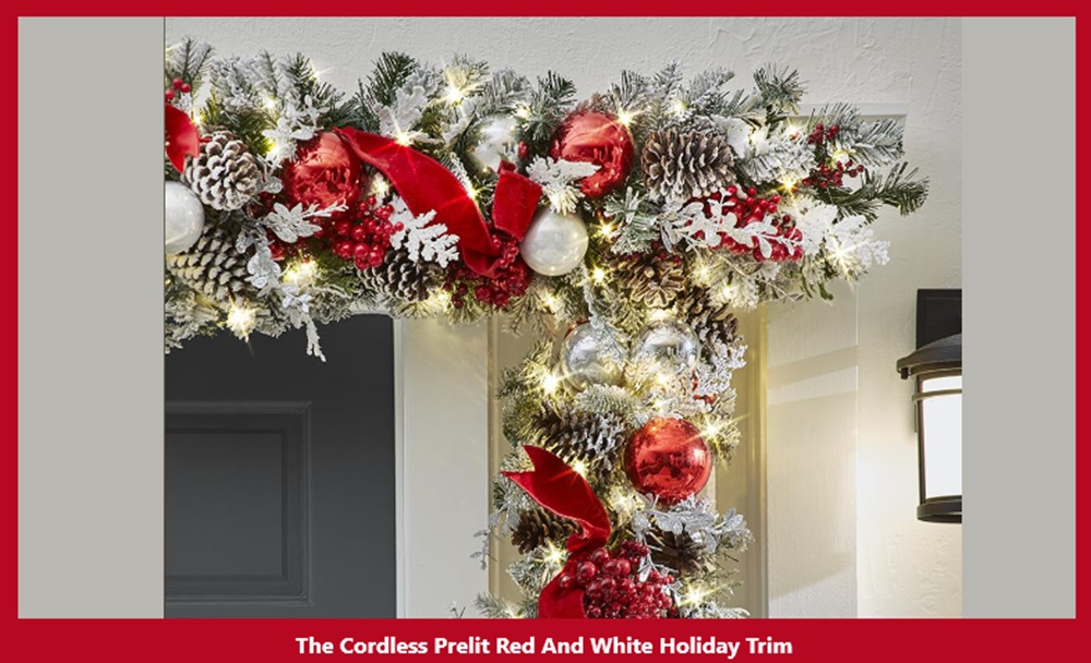 The Cordless Prelit Red And White Holiday Trim