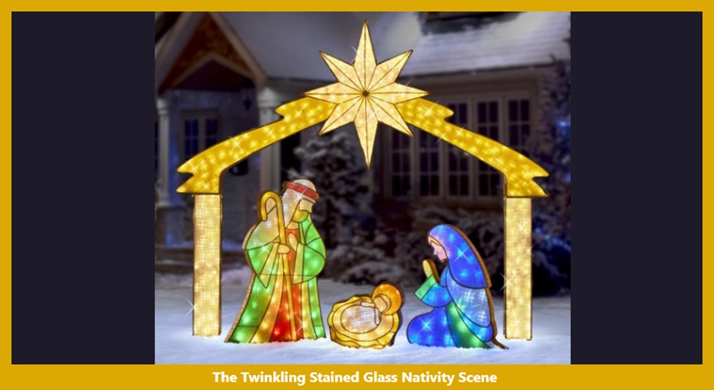 The Twinkling Stained Glass Nativity Scene