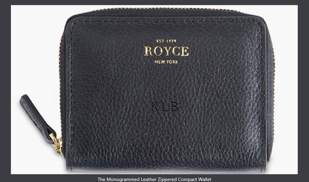 The Monogrammed Leather zippered Compact wallet