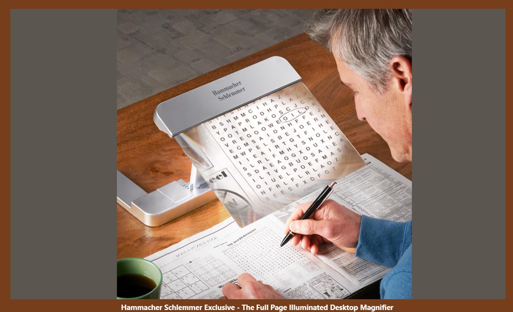 Hammacher Schlemmer Exclusive - The Full Page Illuminated Desktop Magnifier