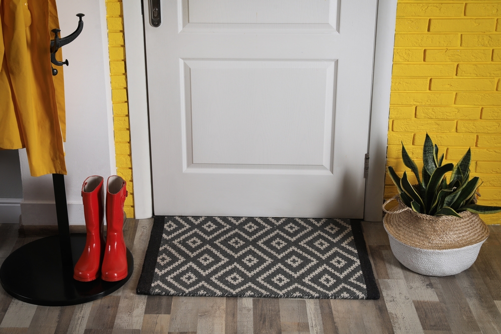 Rug with door and boots